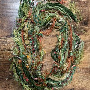 Women’s Handmade Adjustable Multi Strand Fiber Scarf Necklace